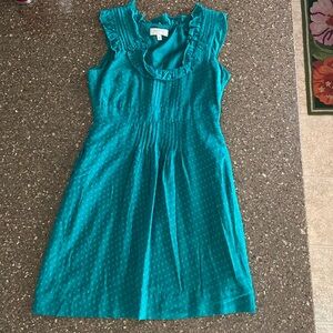 Anthropologie Moulinette Soeurs Green Swiss Dot Dress Size 8